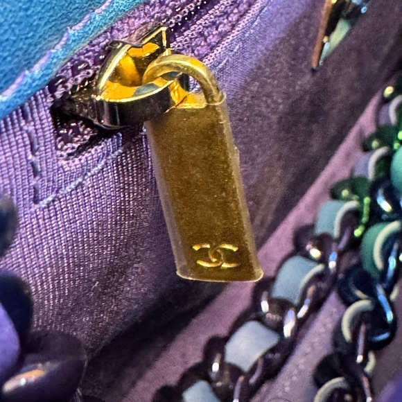 Brand New Chanel 2021 Medium Blue Tie Dye 19 Flap Bag Limited Edition - Picture 11 of 16